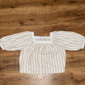 KALLIGRAPHIE Striped Top in Beige and White